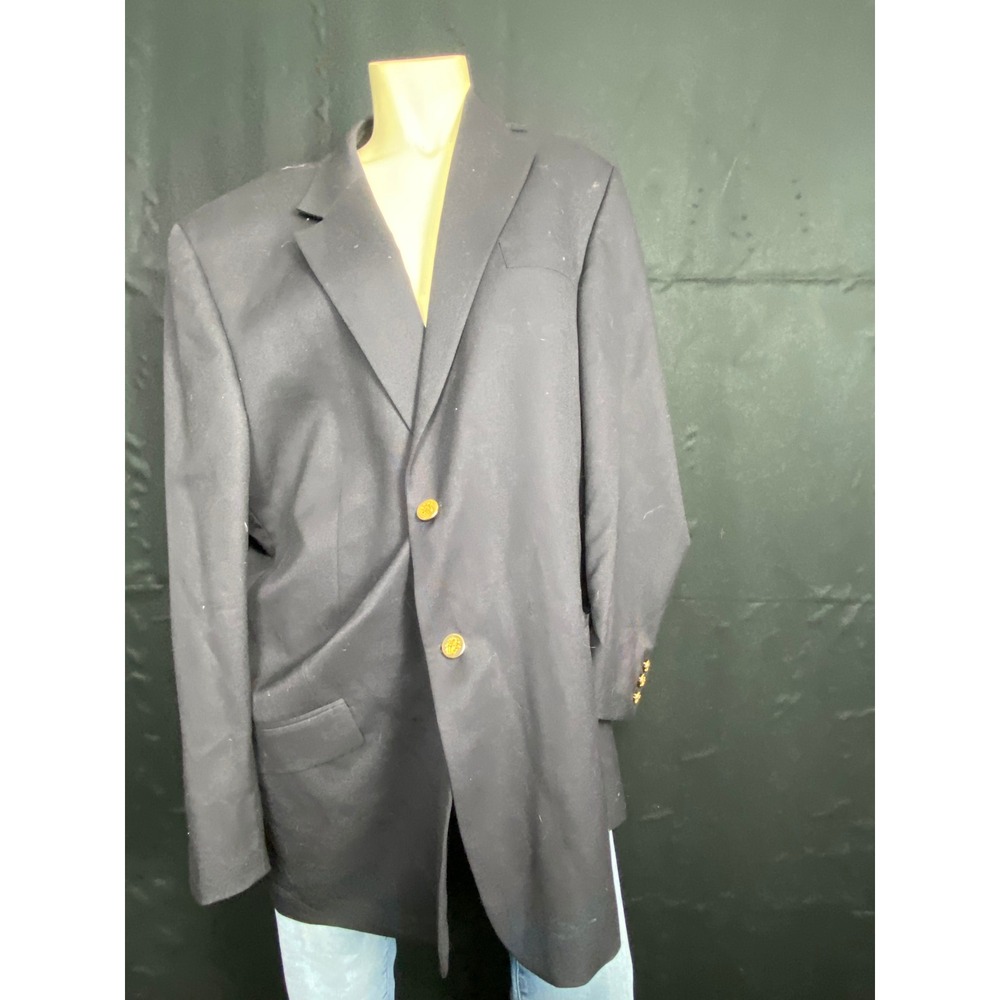 Botany 46 Long Men's Wool Blazer Jacket‎ Navy Blue Formal Suit Coat